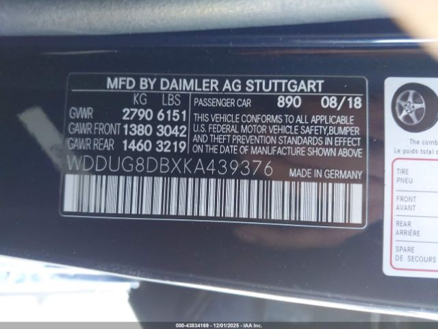 2019 MERCEDES-BENZ S 560 WDDUG8DBXKA439376 Photo 8