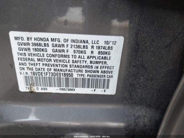 2013 ACURA ILX 19VDE1F73DE018950 Photo 8