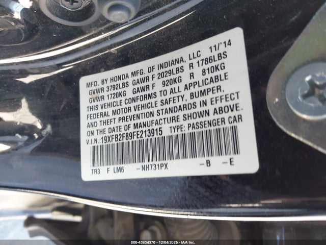 19XFB2F89FE213915 Honda CIVIC EX