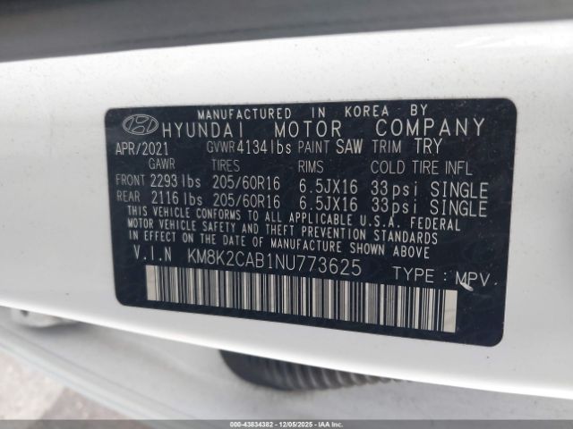 2022 HYUNDAI KONA KM8K2CAB1NU773625 Photo 8