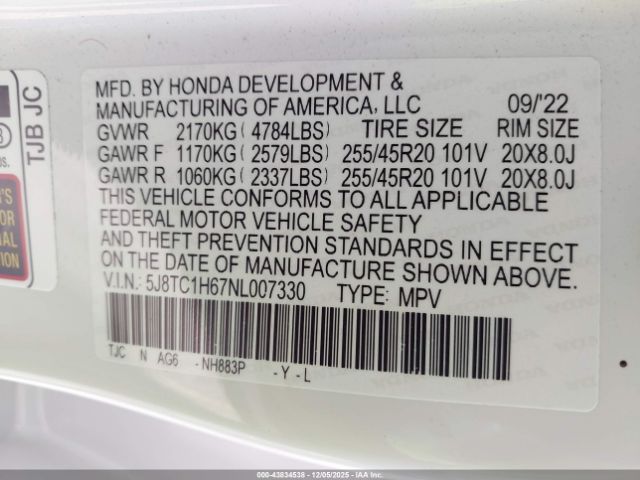 2022 ACURA RDX 5J8TC1H67NL007330 Photo 8