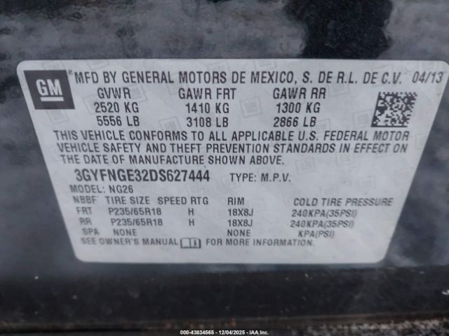 2013 CADILLAC SRX 3GYFNGE32DS627444 Photo 8