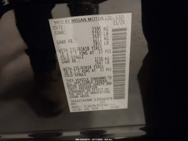 2021 NISSAN MURANO 5N1AZ2AS6MC100609 Photo 8