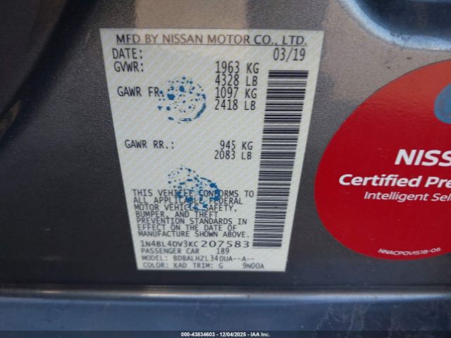 2019 NISSAN ALTIMA 1N4BL4DV3KC207583 Photo 8