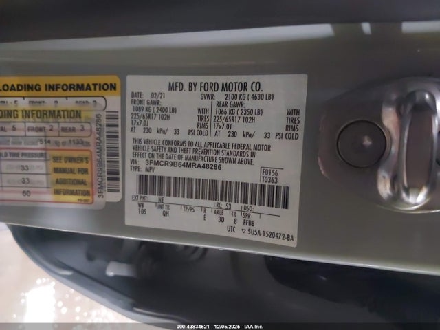 3FMCR9B64MRA48286 Ford Bronco Sport Big Bend