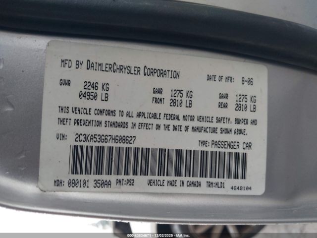 2007 CHRYSLER 300 2C3KA53G67H608627 Photo 8
