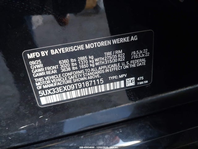 BMW X6 Xdrive40i 2026 5UX33EX09T9187115 Image 9