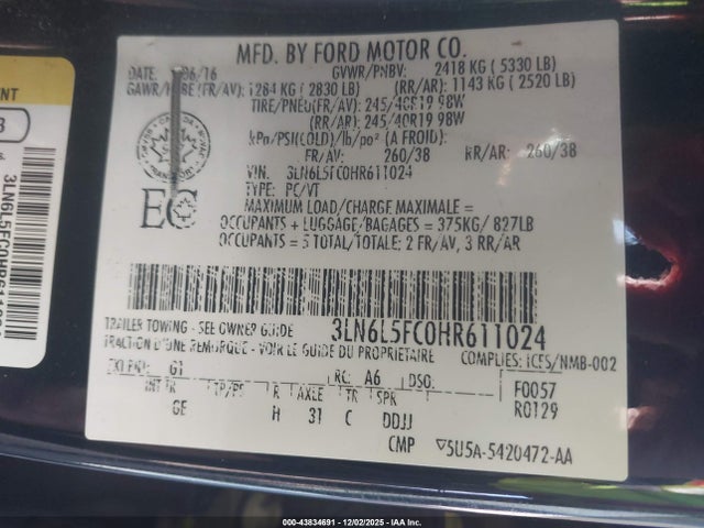 Lincoln Mkz Reserve 2017 3LN6L5FC0HR611024 Image 9