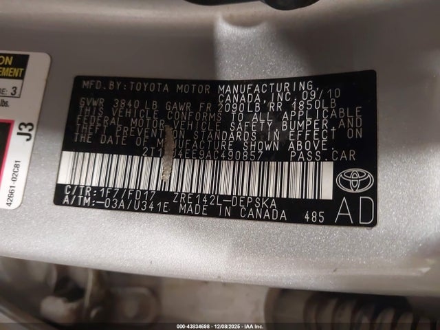 2010 TOYOTA COROLLA 2T1BU4EE9AC490857 Photo 8
