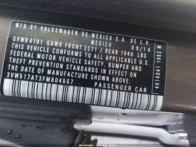 2015 VOLKSWAGEN BEETLE 3VW517AT3FM804557 Photo 8