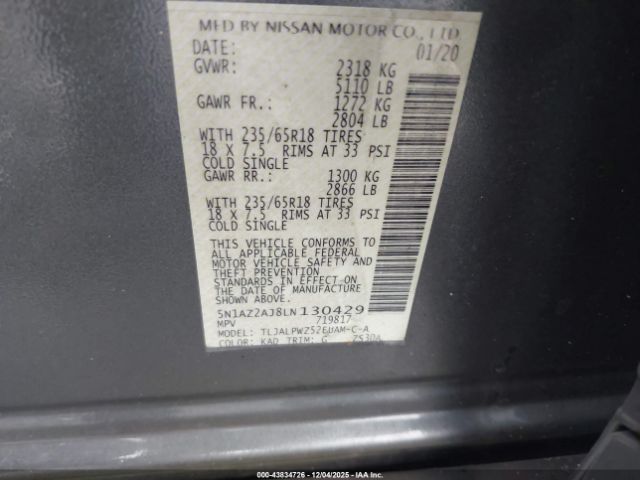 2020 NISSAN MURANO 5N1AZ2AJ8LN130429 Photo 8