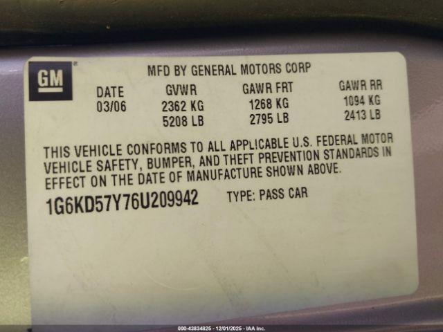 2006 CADILLAC DTS 1G6KD57Y76U209942 Photo 8