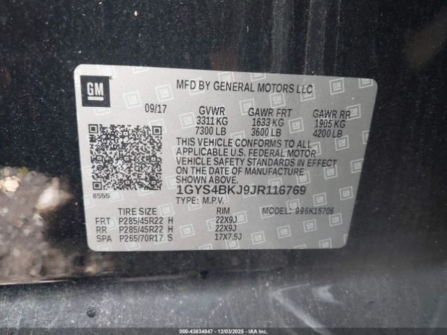 2018 CADILLAC ESCALADE 1GYS4BKJ9JR116769 Photo 8