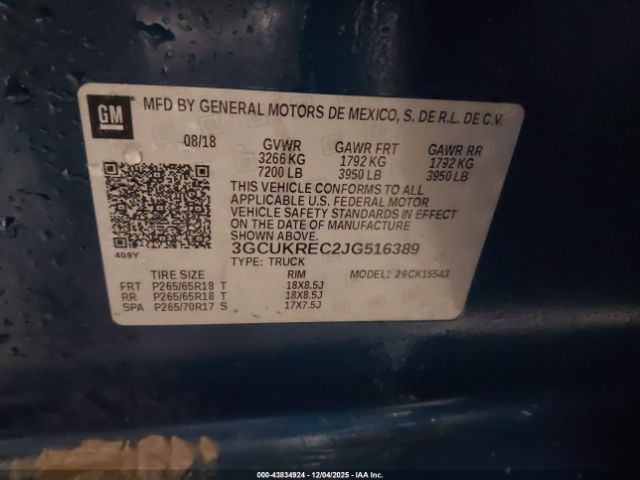 2018 CHEVROLET SILVERADO 1500 3GCUKREC2JG516389 Photo 8