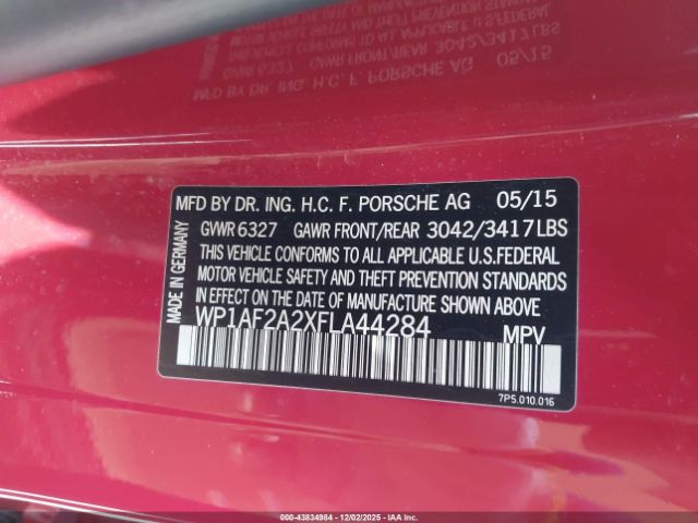 2015 PORSCHE CAYENNE WP1AF2A2XFLA44284 Photo 8