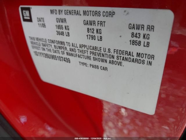 2006 CHEVROLET CORVETTE 1G1YY26U965107439 Photo 8