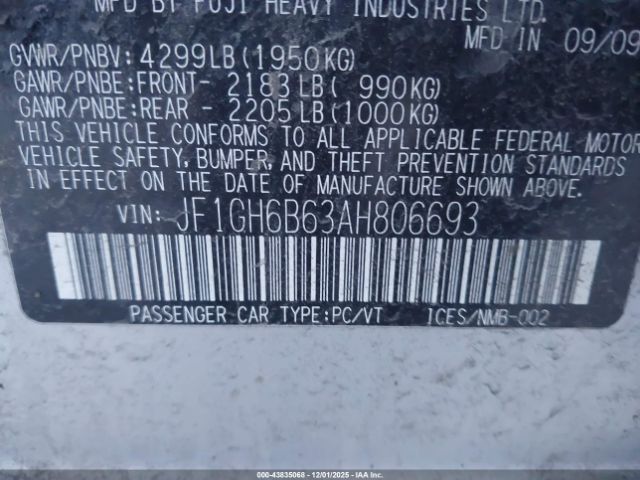 2010 SUBARU IMPREZA JF1GH6B63AH806693 Photo 8
