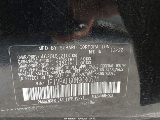 2022 SUBARU WRX JF1VBAF60N9030674 Photo 8