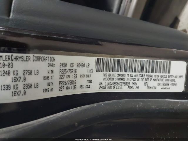 2004 JEEP GRAND CHEROKEE 1J4GW48S34C278819 Photo 8