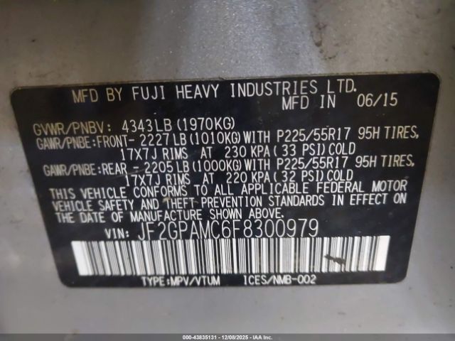 2015 SUBARU XV CROSSTREK JF2GPAMC6F8300979 Photo 8