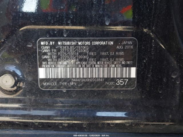 2017 MITSUBISHI OUTLANDER SPORT JA4AP3AU9HZ003841 Photo 8