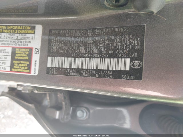 4T1G11AKXRU897248 Toyota CAMRY SE
