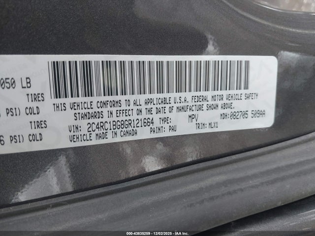 2C4RC1BG8GR121664 Chrysler Town &amp; Country Touring