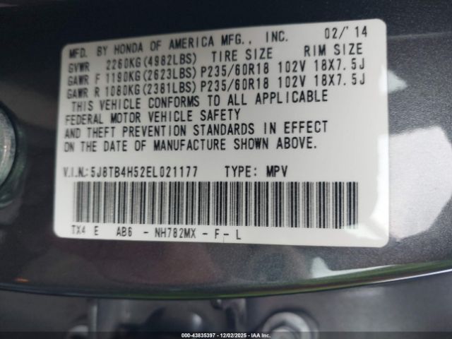 2014 ACURA RDX 5J8TB4H52EL021177 Photo 8