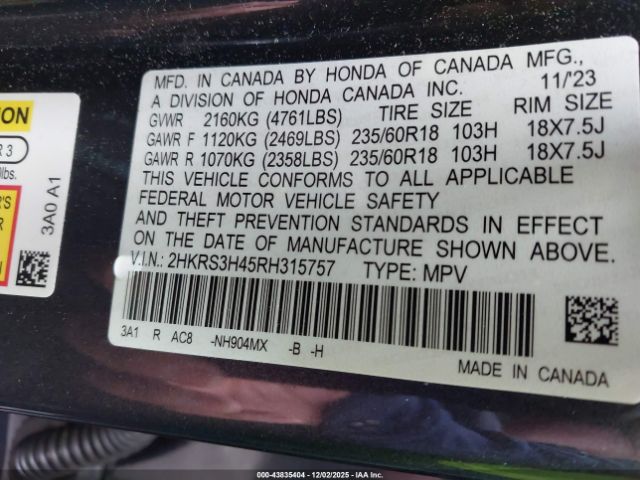 2024 HONDA CR-V 2HKRS3H45RH315757 Photo 8