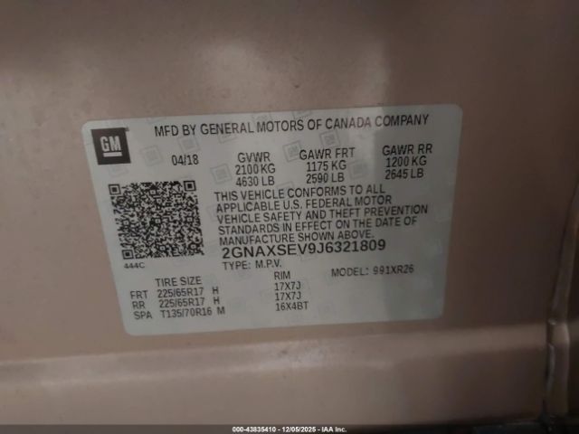 2018 CHEVROLET EQUINOX 2GNAXSEV9J6321809 Photo 8