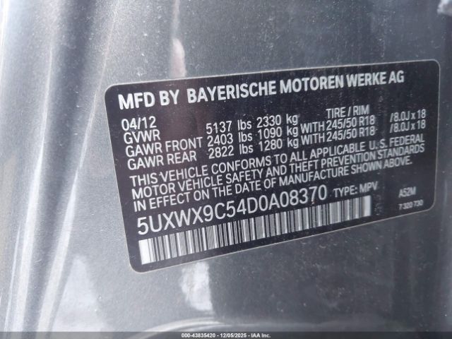 2013 BMW X3 5UXWX9C54D0A08370 Photo 8