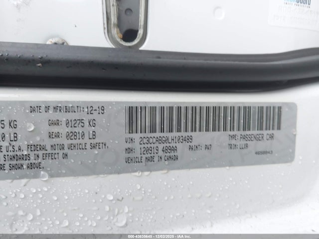 Продаж на аукціоні авто 2020 Chrysler 300 300s, vin: 2C3CCABG0LH103489, номер лоту: 43835645