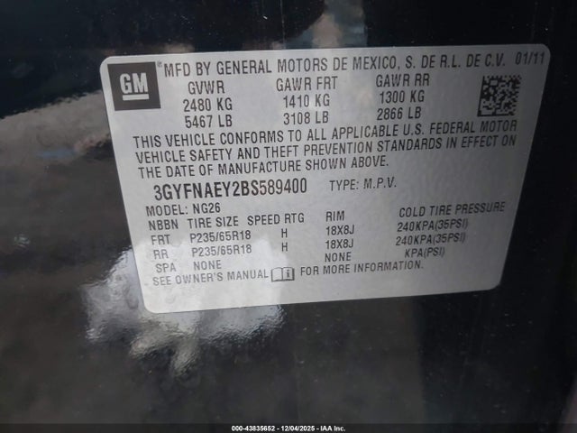 2011 CADILLAC SRX 3GYFNAEY2BS589400 Photo 8