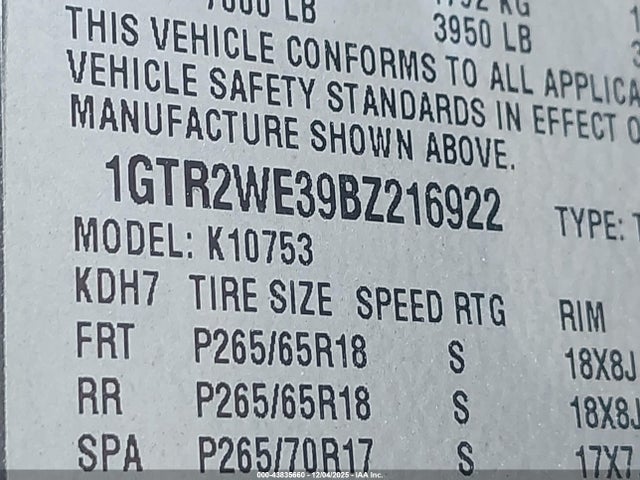 2011 GMC SIERRA 1500 1GTR2WE39BZ216922 Photo 8