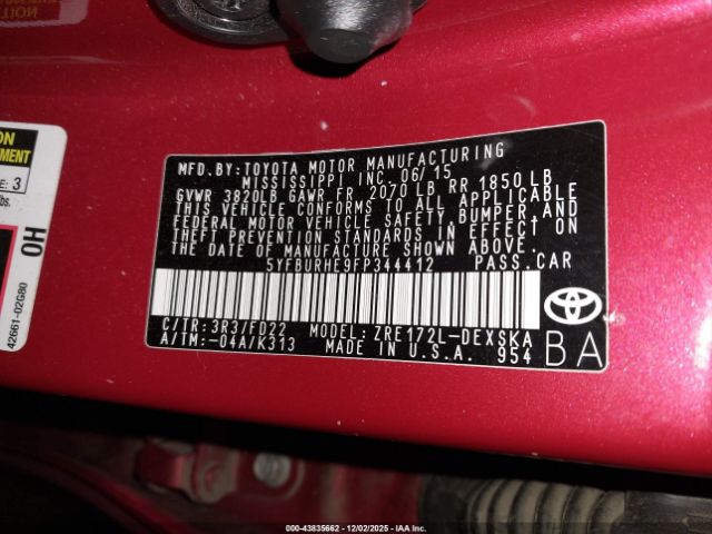 2015 TOYOTA COROLLA 5YFBURHE9FP344412 Photo 8