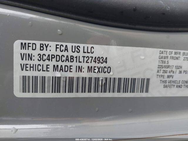 2020 DODGE JOURNEY 3C4PDCAB1LT274934 Photo 8