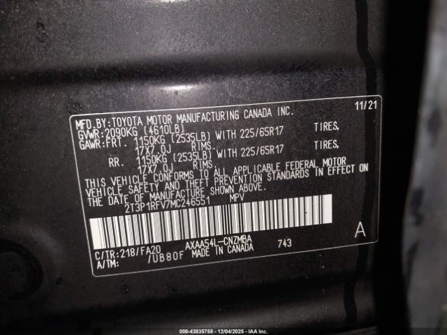 2021 TOYOTA RAV4 2T3P1RFV7MC246551 Photo 8