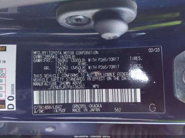 2023 TOYOTA 4RUNNER JTENU5JR7P6136262 Photo 8