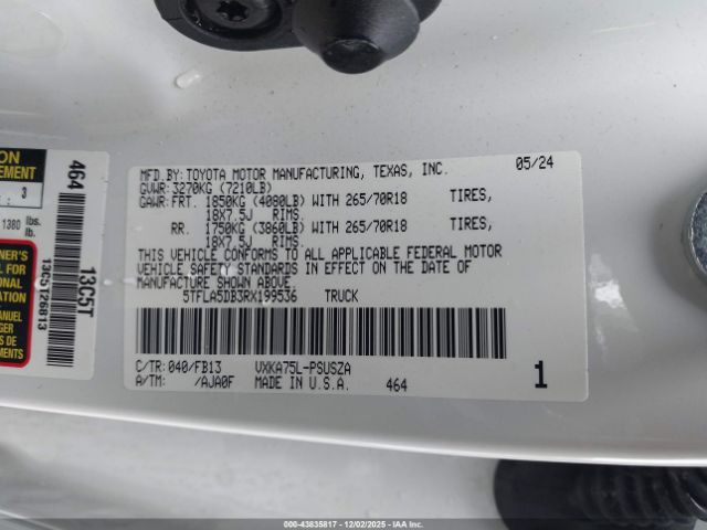 2024 TOYOTA TUNDRA 5TFLA5DB3RX199536 Photo 8