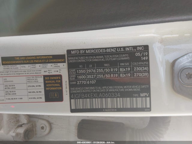 4JGFB4KEXLA060334 Mercedes-Benz Gle 350 4matic