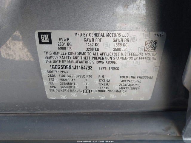 1GCGSDEN1J1164793 Chevrolet Colorado Z71