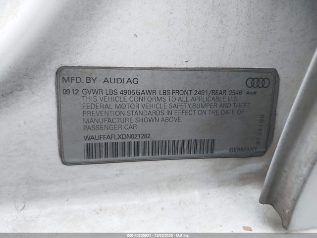 2013 AUDI A4 WAUFFAFLXDN021282 Photo 8