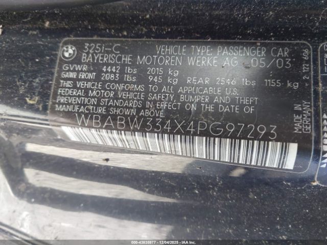 2004 BMW 325CI WBABW334X4PG97293 Photo 8