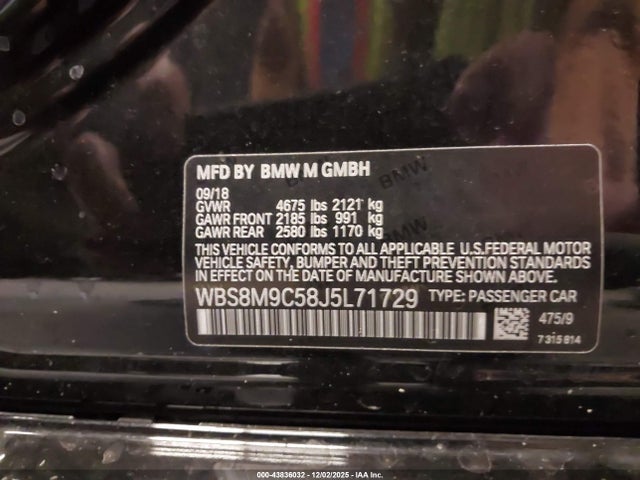 BMW M3 2018 WBS8M9C58J5L71729 Image 9