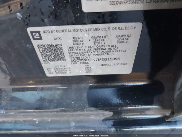 2021 CHEVROLET SILVERADO 1500 3GCPWBEK7MG215055 Photo 8