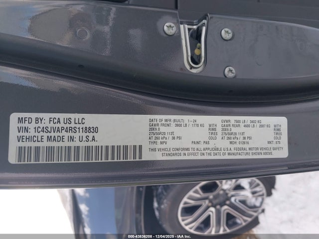 2024 JEEP WAGONEER 1C4SJVAP4RS118830 Photo 8