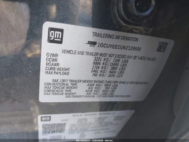 2022 CHEVROLET SILVERADO 1500 LTD 1GCUYEED2NZ129590 Photo 8