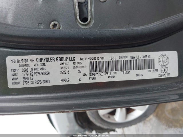 Aukcja sprzedaży 2012 Ram 1500 Sport, vin: 1C6RD7MT5CS152512, numer aukcji: 43836297