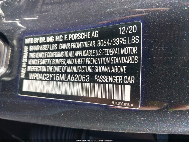 2021 PORSCHE TAYCAN WP0AC2Y15MLA62053 Photo 8