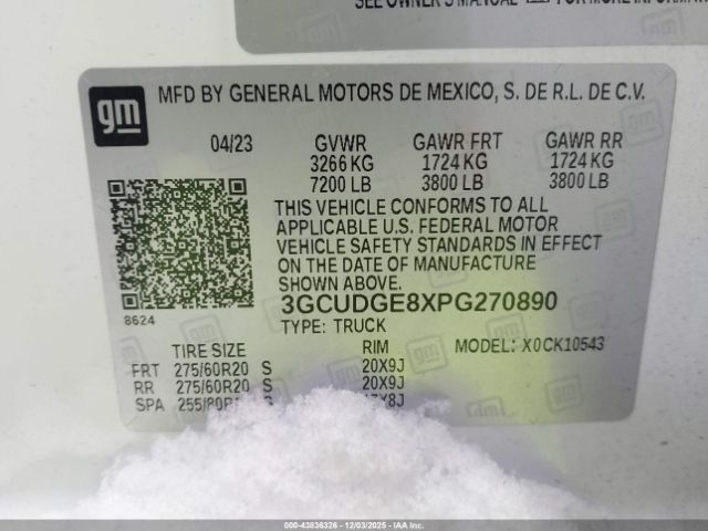 2023 CHEVROLET SILVERADO 1500 3GCUDGE8XPG270890 Photo 8